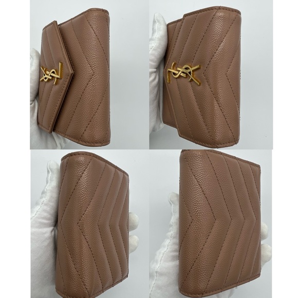 Authentic Yves Saint Laurent MULTI-FOLD wallet in Grained Calfskin leather - Picture 9 of 16